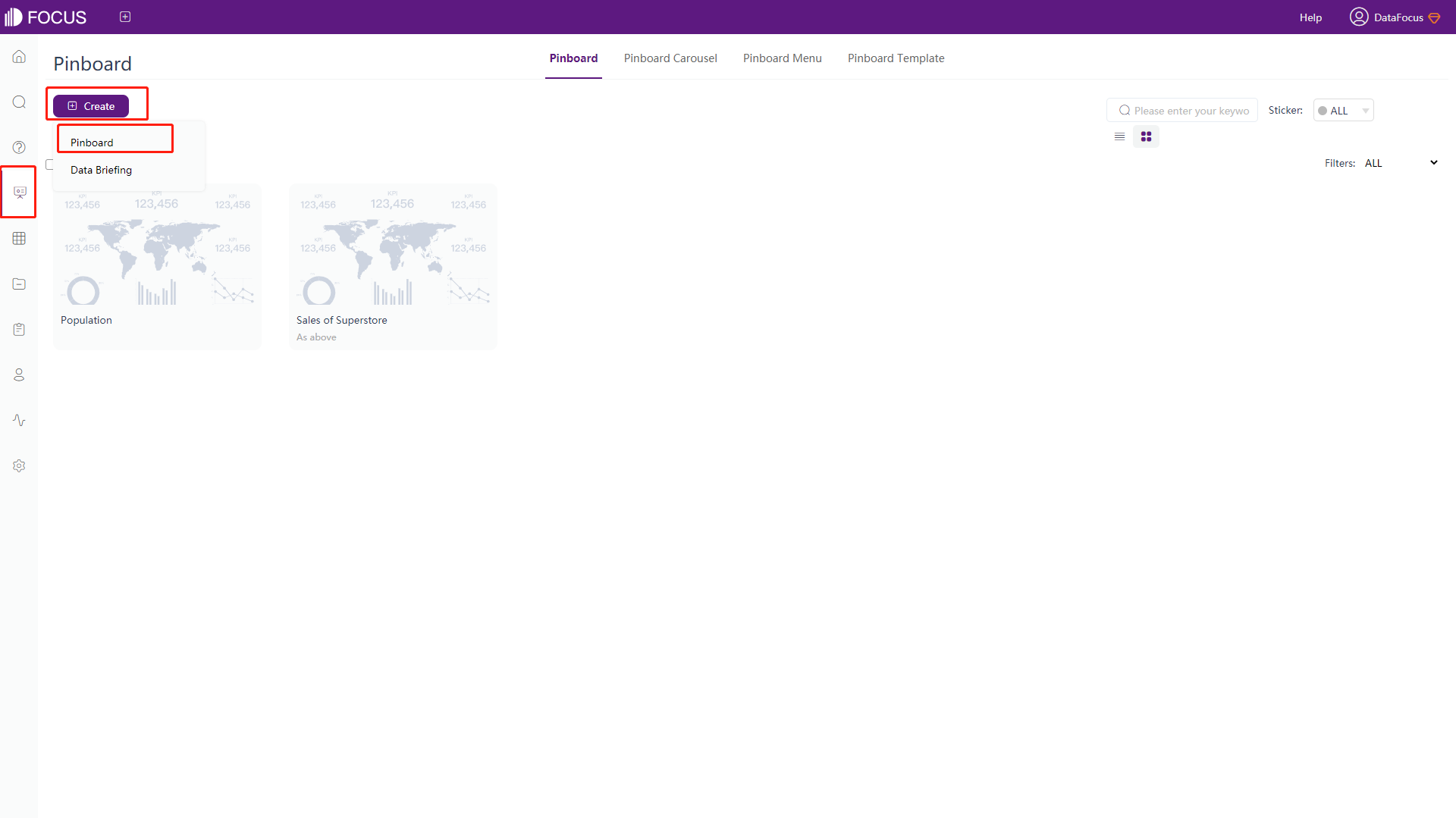 Figure 5-1-4 Create new dashboard - dashboard module